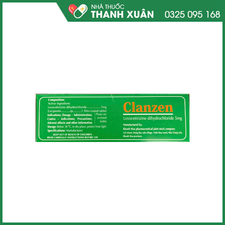 Clanzen thuốc điều trị dị ứng, viêm mũi dị ứng quanh năm, mày đay mạn tính